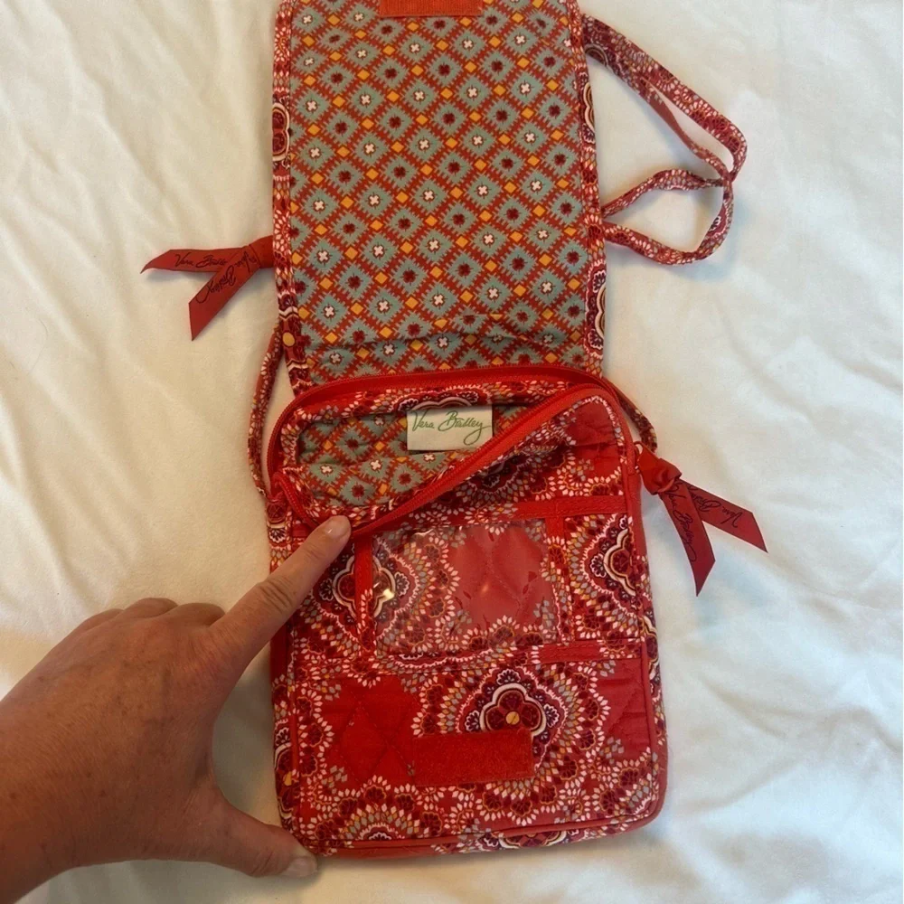 Vera Bradley Paprika Mini Hipster Crossbody Purse Bag Boho Floral Print Orange